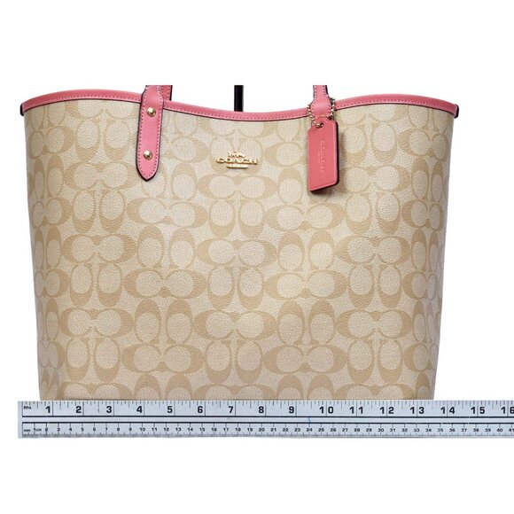 Coach Reversible Large Open Tote Beige/Pink Nice! - Picture 10 of 15